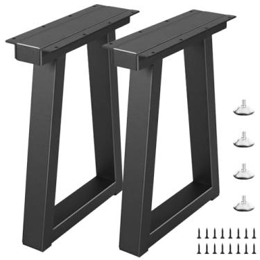Imagem de Rioychan Pernas de banco de 40,6 cm, pernas de mesa de metal trapézio, pernas de mesa de ferro resistente, pernas de mesa de jantar, pernas de mesa de café, pernas de móveis de metal industrial