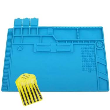 Imagem de Kit Tapete Silicone Antiestatica 48x32cm + pinças Manutenção