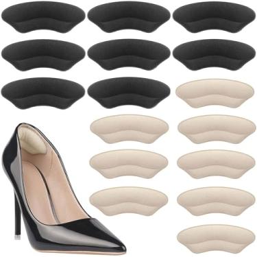 Imagem de 8 pares de inserções de calcanhar para sapatos soltos, almofadas autoadesivas para sapatos muito grandes, protetores de calcanhar macios para bolhas, dor no calcanhar, escorregar e esfregar – melhor