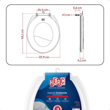 Imagem de Assento Vaso Sanitário Oval Universal Envolvente Cor Branco Herc