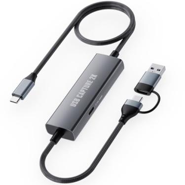 Imagem de Placa de captura 1080P 60FPS 2K a 30Hz, placa de captura de vídeo tipo C para USB-A/C USB 3.0 com entrega de energia de 100 W, latência ultrabaixa para transmissão, gravação, jogos, compatível com