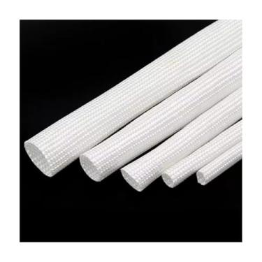 Imagem de 5M White Fiberglass Braided Sleeving (1-50mm) High Temp 600°C, Expandable Cable Wire Harness Protection, Silicone Coated(20mm)