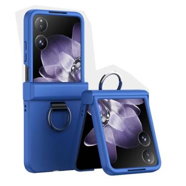 Imagem de FWYANZH Capa para Xiaomi Mix Flip 2, protetor de tela embutido, capa anti-queda com dobradiça tudo incluso com anel de dedo de metal, azul, flip 2
