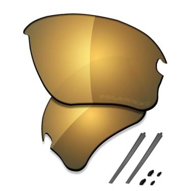 Imagem de SAUCER Lentes de reposição premium e kits de borracha para óculos de sol Oakley Flak Draft OO9364 de alta definição - Bronze dourado polarizado
