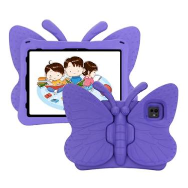 Imagem de Tading Capa infantil para iPad Pro de 11 polegadas 2024 M4 5ª geração, linda borboleta à prova de crianças, espuma vinílica acetinada, capa protetora com suporte para iPad Air de 11 polegadas 2024 (6ª