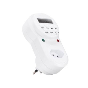 Imagem de Timer Temporizador Digital Lcd Programável Bivolt C/ Plugue E Tomada - Exbom