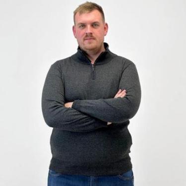 Imagem de Blusa de Lã Delkor Plus Size com Zíper Masculina-Masculino