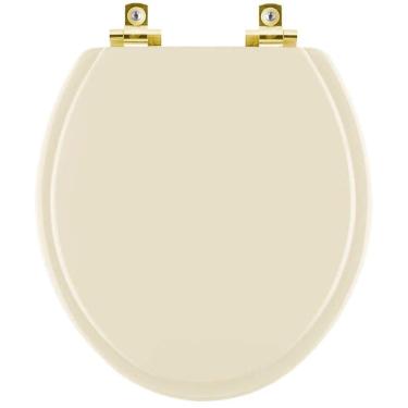 Imagem de Assento Sanitário Com Amortecedor Izy Creme Para Vaso Deca Com Ferragem Dourada