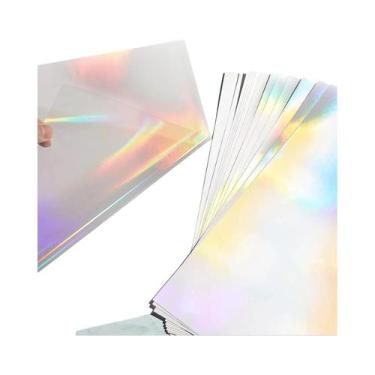 Imagem de Filme De Laminação Holográfica A4, 20 Folhas, Adesivo De Vinil Transpa