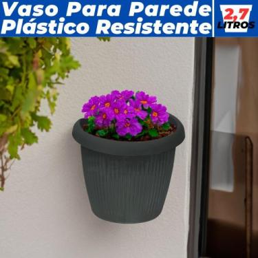 Imagem de Vaso De Parede Jardim Horta Vertical Meia Lua 2,7 L Plástico Resistent