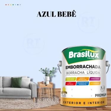 Imagem de Tinta Borracha Líquida Cor Azul Para Parede 3,2l Acrílica Lavável Anti