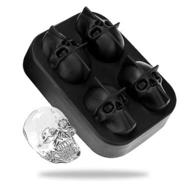 Imagem de Forminha De Silicone Formato Caveira Para Drinks Com Tampa - Clink