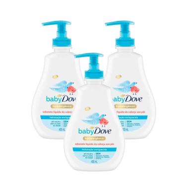 Imagem de Sabonete Líquido Dove Baby Hidratação Enriquecida 400ml | Kit de 3 unidades