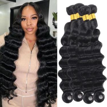 Imagem de Pacotes de cabelo Taziza Loose Deep Wave 100% cabelo humano (45-60 cm)