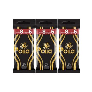 Imagem de Kit 3 Camisinhas Preservativo Lubrificado Olla 8 Unidades