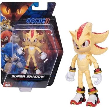 Imagem de Sonic The Hedgehog Filme 3 - Boneco 22 Articulaçoes Super Shadow 13 cm – Sunny