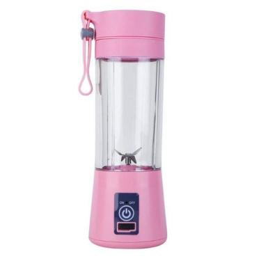 Imagem de Mini Liquidificador Shake Academia Portátil Recarregável 6 Rosa