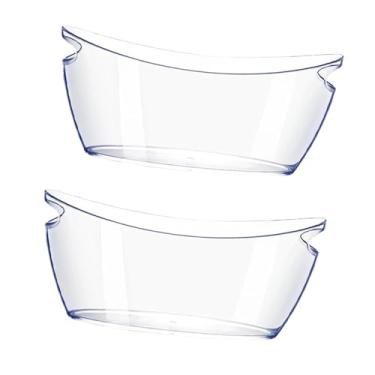 Imagem de Baoblaze Balde de gelo com 2 peças para garrafas de cerveja, balde de gelo com parede grossa, multiuso, acrílico transparente, de champanhe para buffet,