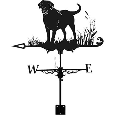 Imagem de Cata-vento Labrador Retriever Silhueta Aço Inoxidável Animal Cão Cata-vento Cata-vento Indicador De Direção Estaca De Jardim Arte Decoração