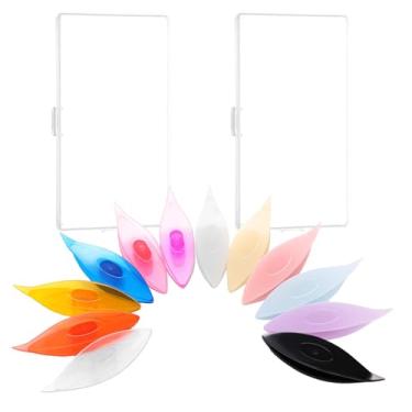 Imagem de Kit de 12 peças de transporte para tatuagem, lançadeiras de plástico colorido, agulha de tatuagem portátil, lançadeira de plástico com caixa de armazenamento, para fazer rendas, faça você mesmo