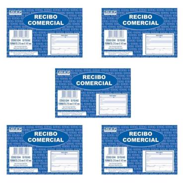 Imagem de Lote 5X Recibo Comercial 50 Folhas 6344 Sd