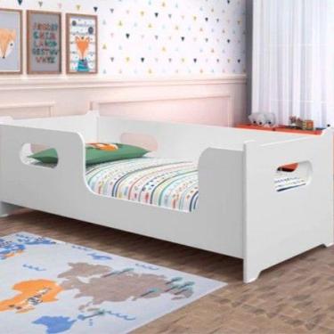 Imagem de Cama Estilo Montessori Solteiro Encanto Com Grade Proteção Lateral MDF
