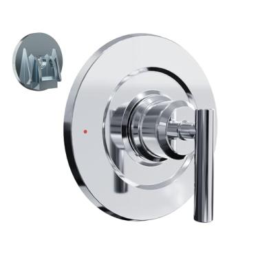 Imagem de Kit de acabamento de alavanca única Moen T2901CH, compatível com válvulas balanceadas de pressão Moen Gibson Posi-Temp 2510/2520/2570/2590, metal sólido durável, cromado