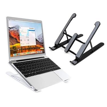 Imagem de Suporte de Mesa para Notebook Regulável Dobrável com Altura Ajustável e Antiderrapante – Base Portátil Ergonômica Home Office