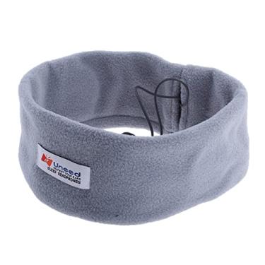 Imagem de Kesoto Fone de ouvido confortável com cancelamento de ruído de 3,5 mm com fio para dormir, máscara para os olhos – cinza, conforme descrito