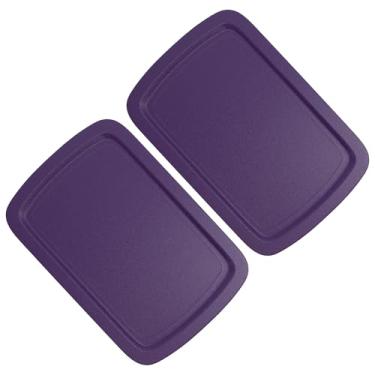 Imagem de Tampa de substituição para pirex 23 x 33 cm, tampa de recipiente de vidro para assarola fácil de segurar, 3 QT, C-233-PC (roxo), pacote com 2
