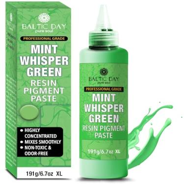 Imagem de Pasta de pigmento de resina epóxi verde Mint Whisper GG (191 g) – corante epóxi opaco de alta concentração e pasta de coloração para arte em resina, fabricação de joias, copos, mesas de rio