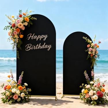 Imagem de Capa de fundo de arco para festa (preta, 1,8 m + 2,5 m)