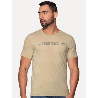 Imagem de Camiseta Guess Masculina Est 1981 Relevo Cáqui Claro-Masculino