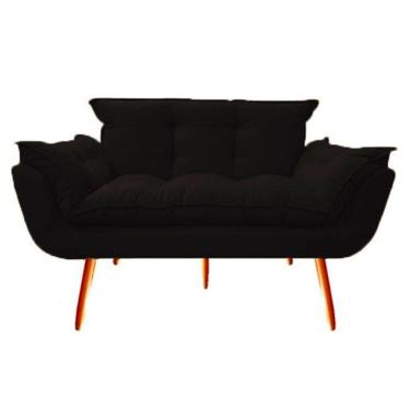 Imagem de Namoradeira Poltronas Decorativa para Sala de Estar Quarto Recepção Clinica Opala Jm interiores Cor:Suede Preto