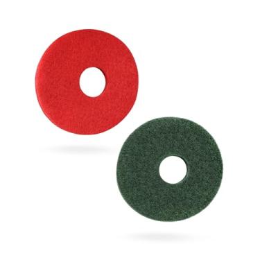 Imagem de DIFFWELY Escova de piso Orbiter 437.049 437.056 serve para máquina orbitadora de piso e máquina de esfregar piso Oreck 550MC, almofadas de limpeza de piso de 30,5 cm de diâmetro (2 peças, uma vermelha