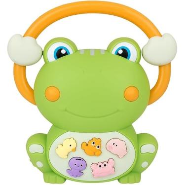 Imagem de Brinquedo Sapinho Musical Infantil  Piano com Luzes e Sons Interativo Educativo Colorido ✅