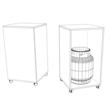 Imagem de Aparador Mesa P Cozinha Porta Filtro Esconde Botijão De Gás