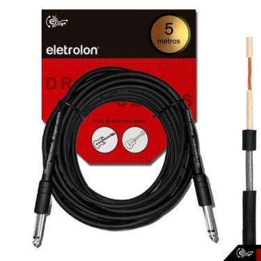 Imagem de Cabo P10 P10 Mono Para Violão Guitarra Baixo 5m Metros - Eletrolon