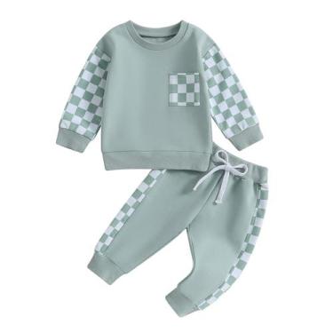 Imagem de Roupas para bebês Pivanzore Newborn Boy, roupa xadrez de 0 a 6 meses