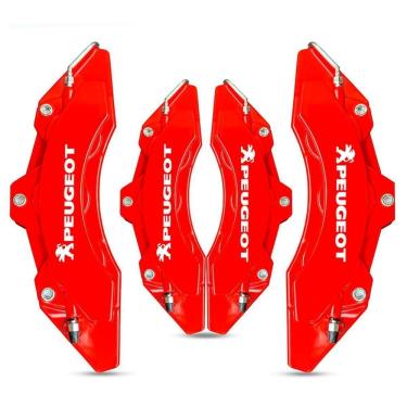 Imagem de Jogo Capa Pinça De Freio Universal Vermelha Peugeot + Cola