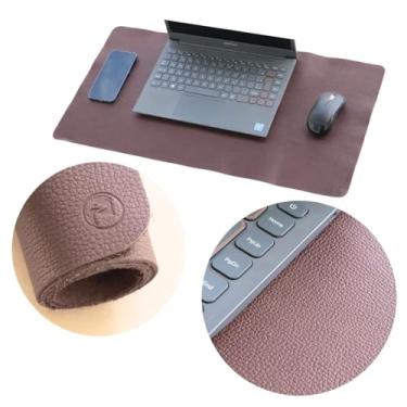 Imagem de Mouse Pad Grande Desk Pad Desk Mat Mousepad Couro Legítimo (Marrom)