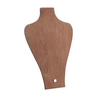 Imagem de KiBcsLic Expositor de joias de busto de colar de madeira, suporte de corrente, cavalete de decoração para casa para exposição de joias, prateleira de loja, S