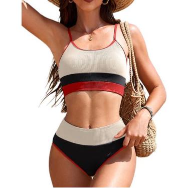 Imagem de Conjunto de biquíni AI'MAGE feminino de cintura alta para controle de 