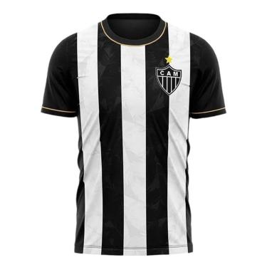 Imagem de Camisa Braziline Atlético Mineiro Trevo Masculina - Preto e Branco 2GG-Masculino