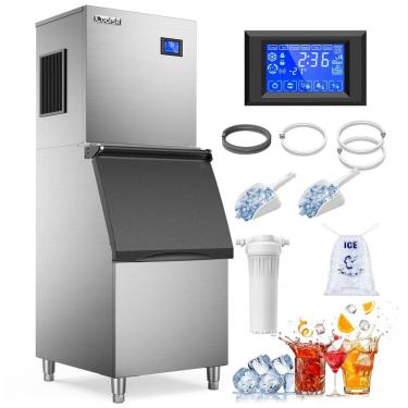 Imagem de Máquina de Gelo Profissional 204 kg em 24H para Bar e Restaurante, 110V 680W, Coolski, Prata