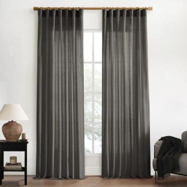 Imagem de Cortinas XTMYI Brown Linen 275 cm para sala de estar, quarto x2