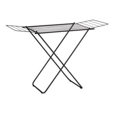 Imagem de Varal de Chão com Abas Dobrável Secador de Roupas Preto - Passerini