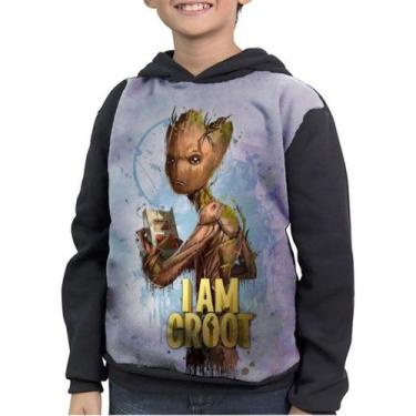 Imagem de Casaco Moletom Infantil Groot Guardiões Da Galáxia - smoke, Preto, 1
