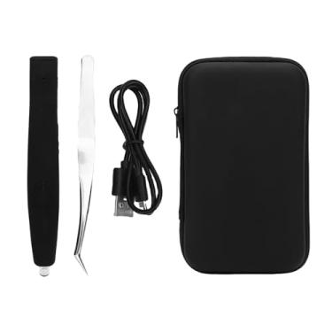 Imagem de Fockety Pinça de Cílios, Lâmpada de Curvatura Rápida com Contas Luz de Alta Potência para Extensão de Cílios, com Cabo Silicone Antiderrapante, Portátil e Sem Fio para Esteticistas