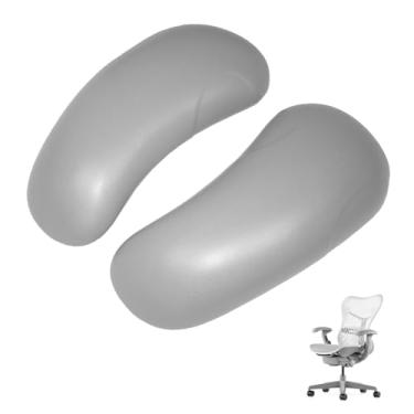 Imagem de Almofadas de substituição para apoio de braço para cadeira de escritório, compatíveis com os apoios de braço do Herman Miller Mirra Classic (Mirra 1 cadeira) cinza claro (1 par)